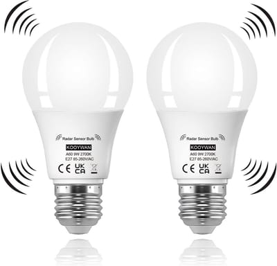 2-Pack LED Lampen met Bewegingssensor en Schemersensor - 9W E27 Warm Wit Licht