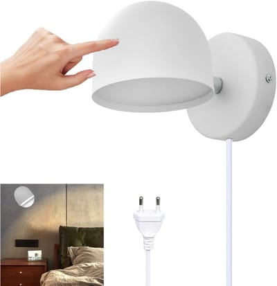 Wandlamp Binnen met Snoer - Wandlamp met Stekker voor Binnen - met Dimbare Schakelaar - Industrieel en Vintage - Slaapkamer Bedlampje