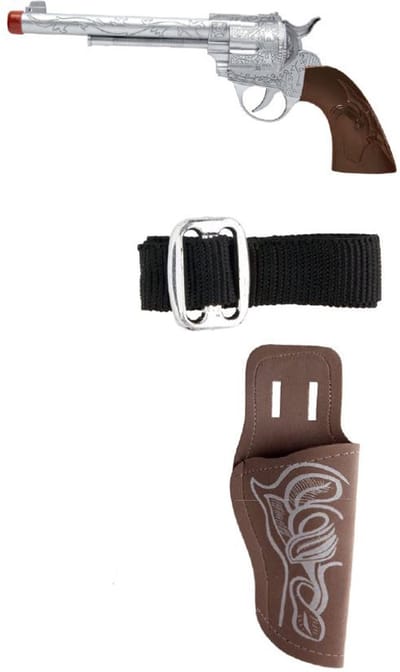 Cowboy pistool met holster bruin