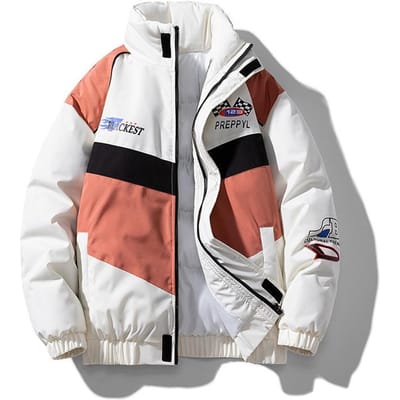 Manteau d'hiver chaud et tendance pour homme, rembourré en coton, style rétro, inspiré des motards américains. 4XL brown