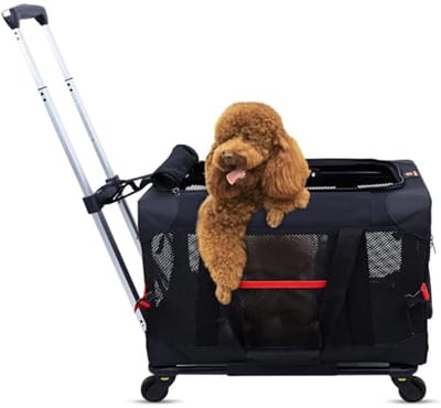 Transportbox voor Kleine Honden met Wieltjes - Draagbare Vervoersmand voor Huisdieren onder 8kg