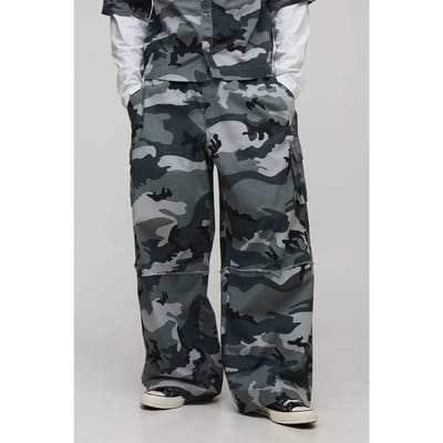 Extreme Parachute Ripstop Camo Cargo Trouser | Grey | Size XS
