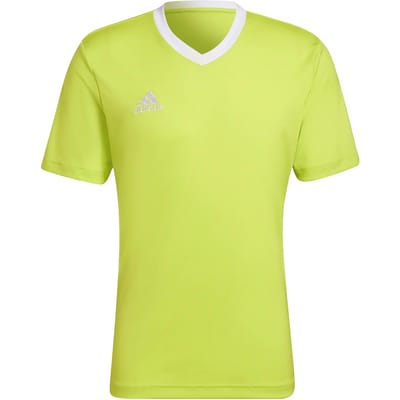 Adidas Entrada 22 Shirt Korte Mouw Heren - Fluogeel / Wit | Maat: M