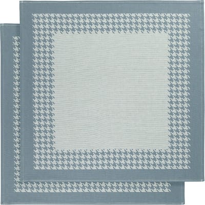 De Witte Lietaer Theedoek Pied de Poule, Oxyde - 2 stuks - 65 x 65 cm - Katoen