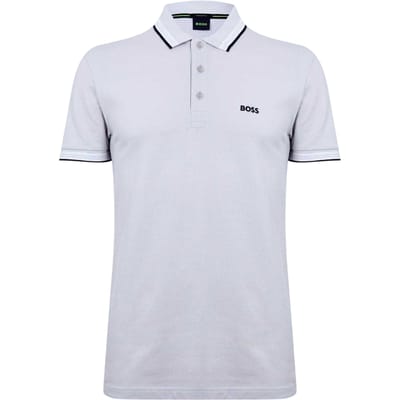 Boss Herenpoloshirt ‘Paddy’ met contrasterende boorden (Lichtgrijs)