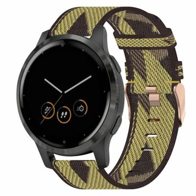 By Qubix - geschikt voor Huawei Watch GT 6 / GT 7 - 41mm - Canvas nylon bandje - Geel