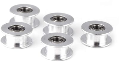 Dailygoods- Riemschijf hoogwaardig aluminium 6 mm - 2GT/10 mm breed - 16T/20T - 3 mm/5 mm boring - 5 stuks/set - Tandeloos - Tandwiel