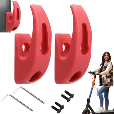 Tassenhaak geschikt voor Xiaomi M365/1S/Pro/Pro - Haak voor tas - Boodschappen - Haak geschikt voor Xiaomi - Scooter Haak - Haak voor elektrische step - Eenvoudig monteren - 2 Stuks Rood