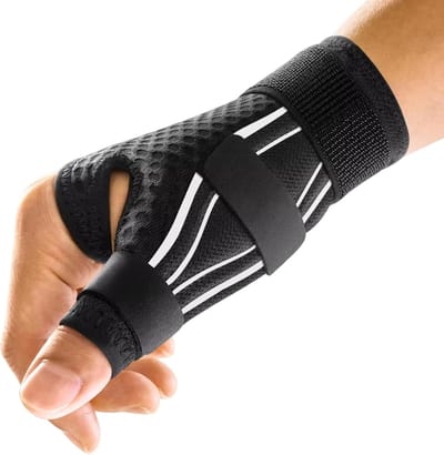 Duimbrace & Duimspica Ondersteuning - Duim Stabilisatie voor Artritis, Peesontsteking, Verstuiking & Handpijn - Duimorthese voor Handpalm - Maat S/M