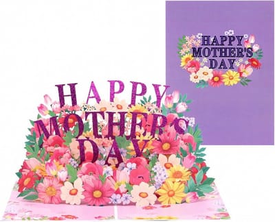 Moederdag kaart - Moederdag - pop-up verjaardagskaart van dochter/zoon - Cadeau voor mama - vrouw/echtgenote - Inclusief envelop en kaartje - Speciaal wenskaartidee voor vrouwen - Stijl 4