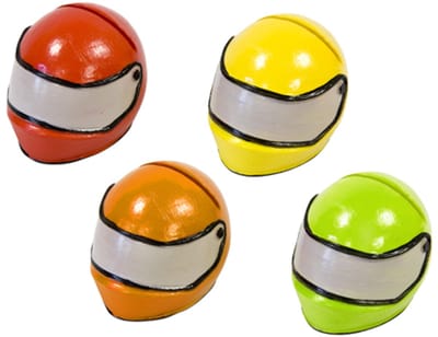 HOBI - Hars placemat racehelm willekeurige kleur 4,5 x 3,5 cm voor race-verjaardag
