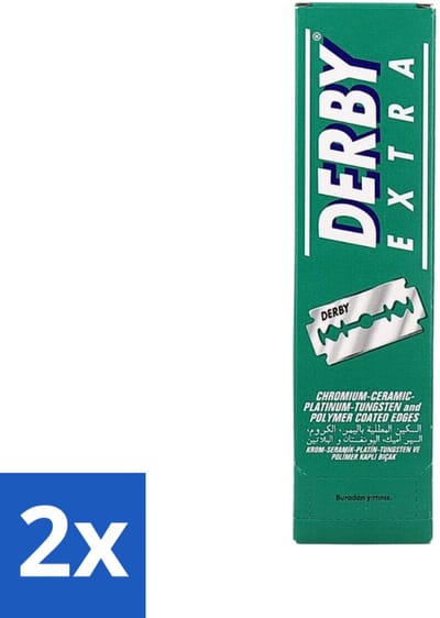 Derby Professional - Double Razor Blades - Scheermesjes - Glad Scheerresultaat - 100 Mesjes - Voordeelverpakking - 2 stuks