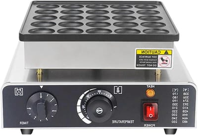 Mini Pannenkoek Maker - Apparaat Snacks - Snacks Maken - 25 Stuks Tegelijk - 45 mm Gat - Zilver