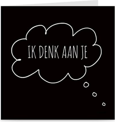 IK DENK AAN JE | kaart / wenskaart met envelop | sterkte / steun / hart onder de riem