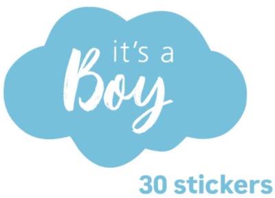 30x Sticker It's a Boy - sluitsticker - hoera een jongen - geboorte - baby - blauw
