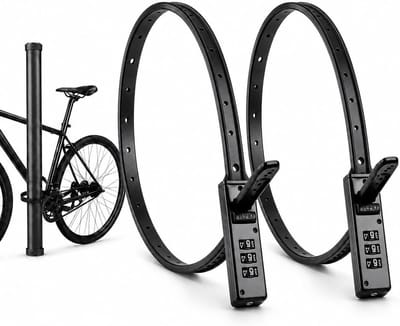 Kabelbinders met cijfercode - Mini fietsslot - Snelle beveiliging - Ultralicht ontwerp - 2 stuks - Zwart