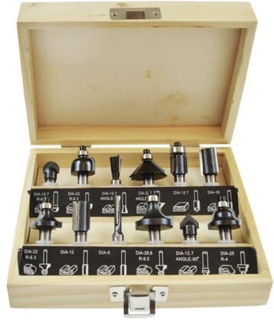 Awtools - Frezenset - 12-delig - 8mm - Voor Houtbewerking
