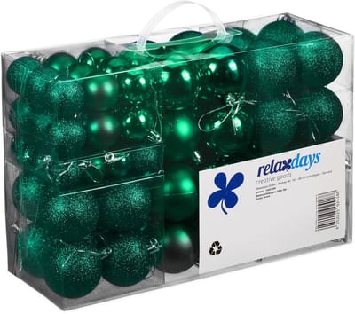 Kerstballen - set van 100 - plastic - donkergroen