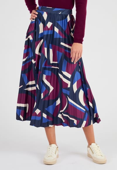 Damart - Gebreide rok, plooi zon - Dames - Rood - 40