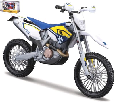 Maisto Husqvarna Fe 501 - Modelauto - Schaal 1:12 - Blauw/Wit/Geel