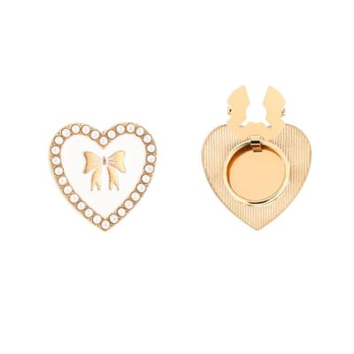 Bijoutheek Button Cover - Knoop Clip Hart Strikje White