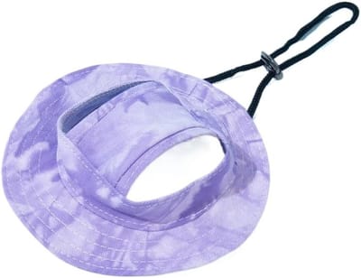 Daity Een zonnehoedje voor honden/katten met verstelbare oorklappen, een schattig bucket hatje met trekkoord, huisdierbenodigdheden, middelgrote maat (paars).