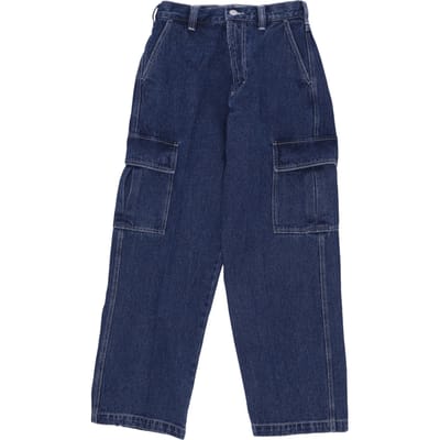 Lange heren grote pruik cargo-denimbroek Stone Wash
