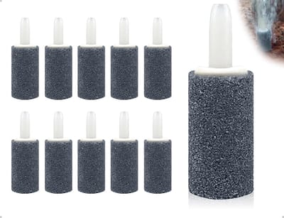 Dailygoods- Luchtsteen Set van 10 - Bubbeldiffuser 15 mm - Aquarium/Vijver - Zuurstofverhogend - Duurzaam Materiaal - Goede Circulatie