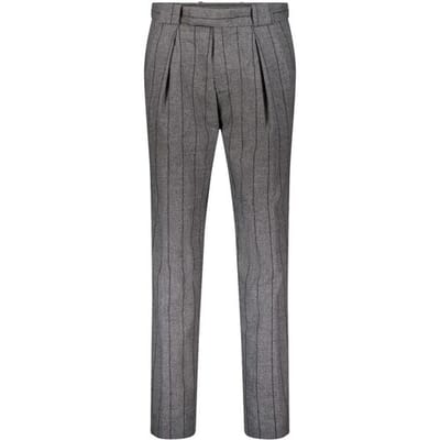 Gardeur Broek Livio Wool Blend Flanel Bold Stripe Comfort Stretch Grijs / male