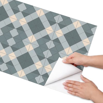 Coloray Meubel Wrap Folie - Grijs Meubelfolie - 50x100 cm - Wrapfolie Keuken Regelmatige vormen - Decoratiefolie - Geometrische Meubelfolie - Meubel Wrap Folie - Woonkamer decoratie - Geometrie