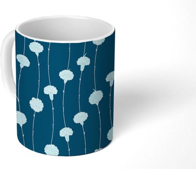 Mok - Koffiemok - Bloemen - Pioenroos - Patronen - Pastel - Mokken - 350 ML - Beker - Koffiemokken - Theemok