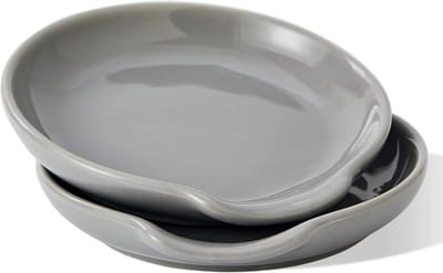 Keramische lepelsteun set van 2 - lepelhouder voor spatel, tang en koffielepel - lepelhouder voor fornuis en aanrecht - keukenaccessoires compartment - Geryx2 stuks