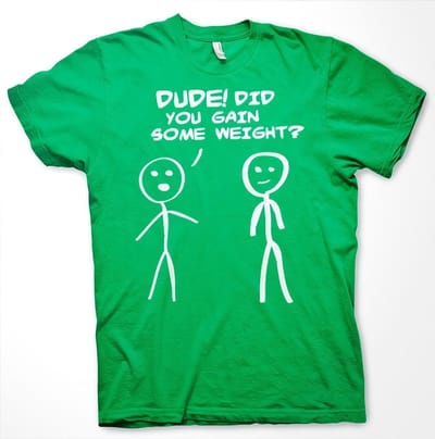 Hybris Hé, man! Ben je wat aangekomen? T-shirt groen