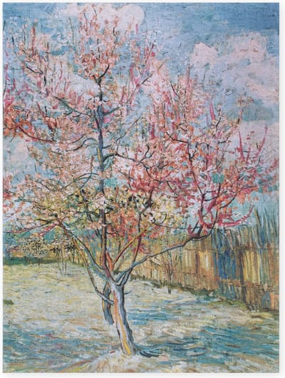 Softcover kunst schetsboek, Kröller-Müller Museum, Roze perzik bloesem, Vincent van Gogh