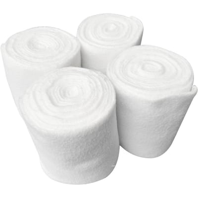4 Rollen Wit Verdikken Fleece Paardenbeen Wrap Bandage Laars Bescherming Ondersteuning Professioneel Ruitersport white