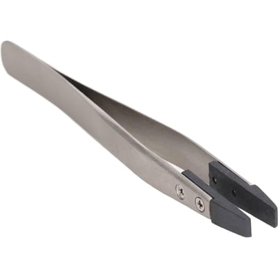 Plastic Pincet Koolstofvezel Plastic Vervangkop Plat Antistatisch Pincet Mat Gezandstraald gray