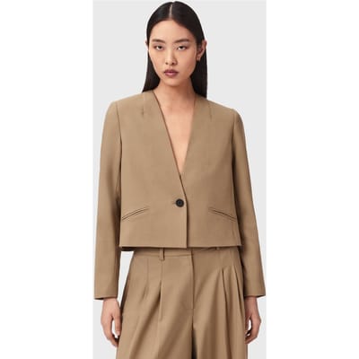 AllSaints Poppy Blazer Sand Brown Taglia: 12 | Blazers Outlet | Donna | Marrone