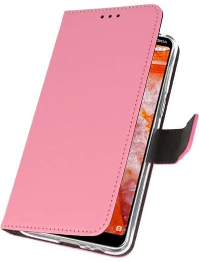 Booktype Telefoonhoesjes - Bookcase Hoesje - Wallet Case - Geschikt voor Nokia 3.1 Plus - Roze