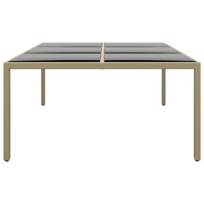 vidaXL - Tuintafel - 200x150x75 - cm - gehard - glas - en - poly - rattan - beige