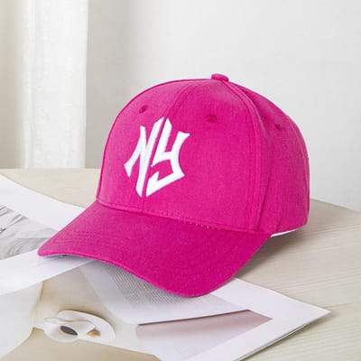 Baseballpet met geborduurde NY-letters voor dames en heren, veelzijdig voor dagelijks gebruik en een stijlvolle stadse winkelstijl. Adjustable pink