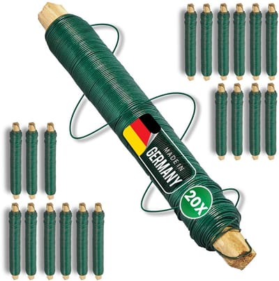 20x Groene Bloemisterij Draad Wikkeldraad 0,65 mm - Buigzame Binddraad voor Knutselen en Bloemen
