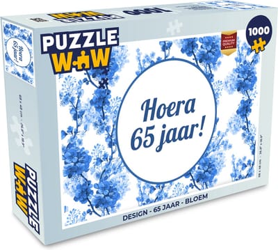 Puzzel Design - 65 jaar - Bloem - Legpuzzel - Puzzel 1000 stukjes volwassenen