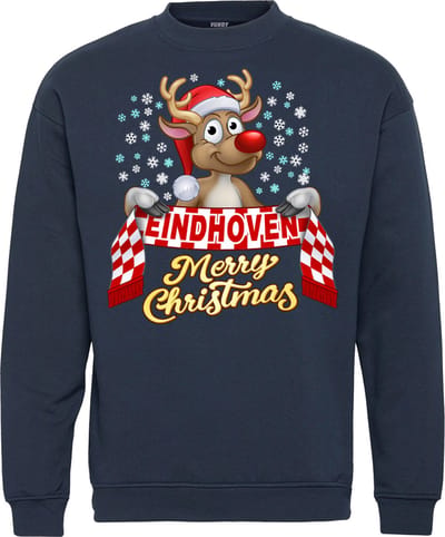 Kersttrui Eindhoven | Foute Kersttrui Dames Heren | Kerstcadeau | PSV supporter | Navy | maat 104/116