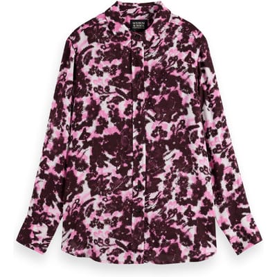 Scotch & Soda Viscose Printed Relaxed Fit Shirt Winter Floral Size: 36 | Button-Down Shirts Outlet | Dames |