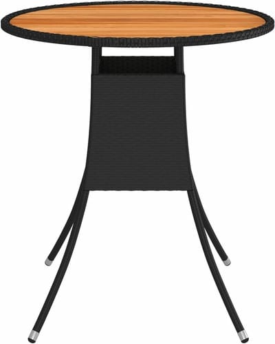 Tuintafel Eettafel - Buitenmeubel Bistro - Geniet van buiten - Massief acaciahout tafelblad - Ø 70 cm - Zwart