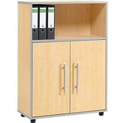 Schäfer Shop  Select Combikast Moxxo IQ, hout, 2 vleugeldeuren, 1 open vak, 3 ordnerhoogten, B 801 x D 362 x H 1115 mm, esdoornpatroon