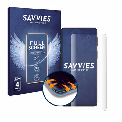Savvies - Screenprotector voor Motorola Edge 20 - Folie Beschermfolie transparant volledig dekking 4 Stuks