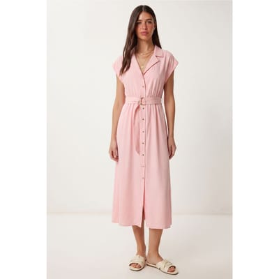Geveste Midi Overhemdjurk