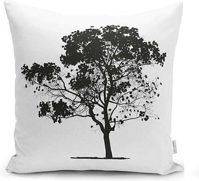Zethome  - Kussenhoes Boom Patroon - 43 x 43 cm - Soft Touch – Kussensloop - Pillow Cover - Aan Beide Zijden Bedrukt - Vierkant - Rits