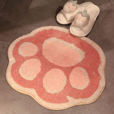Tapis de salle de bain antidérapant, paillasson de porte de chambre à coucher, paillasson de porte à griffes miaou, tapis de maison, tapis absorbant, tapis de sol de salle de bain 40 * 60Cm imitation cashmere